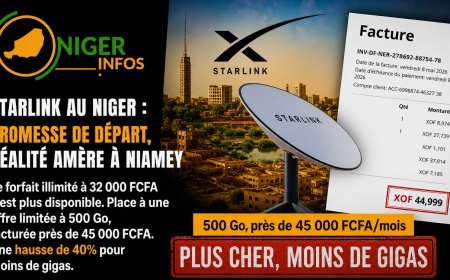 À Niamey, Starlink abandonne le forfait illimité à 32 000 FCFA : les abonnés payent désormais 45 000 FCFA pour 500 Go