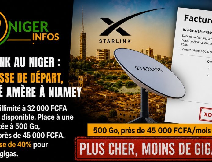À Niamey, Starlink abandonne le forfait illimité à 32 000 FCFA : les abonnés payent désormais 45 000 FCFA pour 500 Go